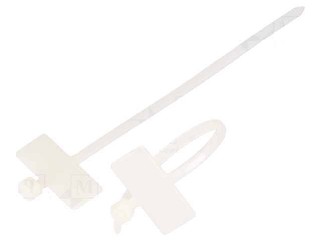 Kabelbinder; met schrijfveld; L: 100mm; W: 2,5mm; natuurlijk Kabelbinder; met schrijfveld; L: 100mm; W: 2,5mm; natuurlijk